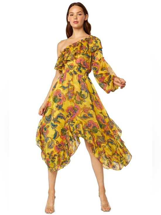 Misa Los Angeles Dresses & Skirts - NWT MISA Floral Yellow Ruffled Dress sz M